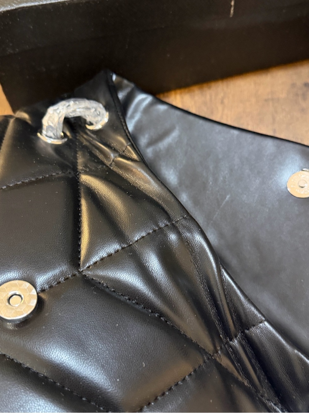 Black Quilted Leather Shoulder Bag with Silver YSL Logo - Picture 11 of 13